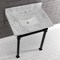 Kingston Brass KVPB30MSQ0 30-Inch Carrara Marble Console Sink, Marble White/Matte Black KVPB30MSQ0 - alternate 2